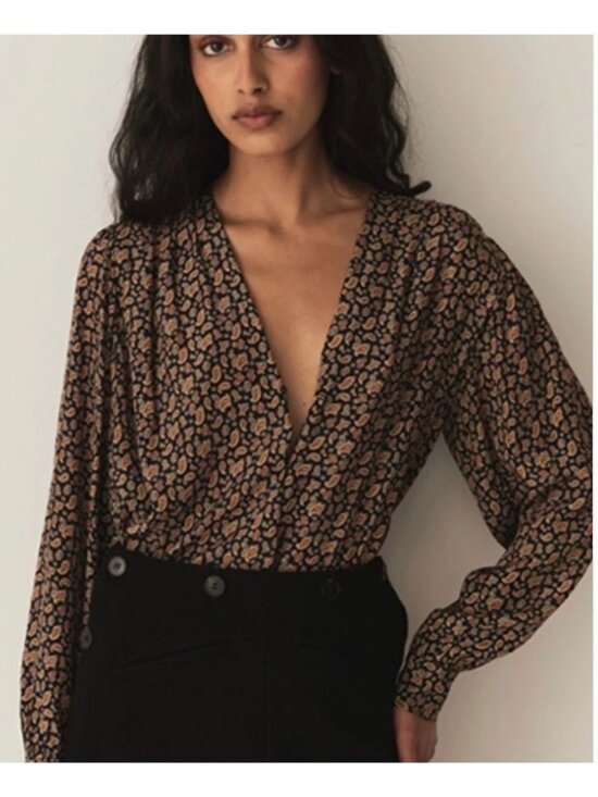 Dôen Tops - Dôen Candace Top in Villette Paisley, Silk - size S